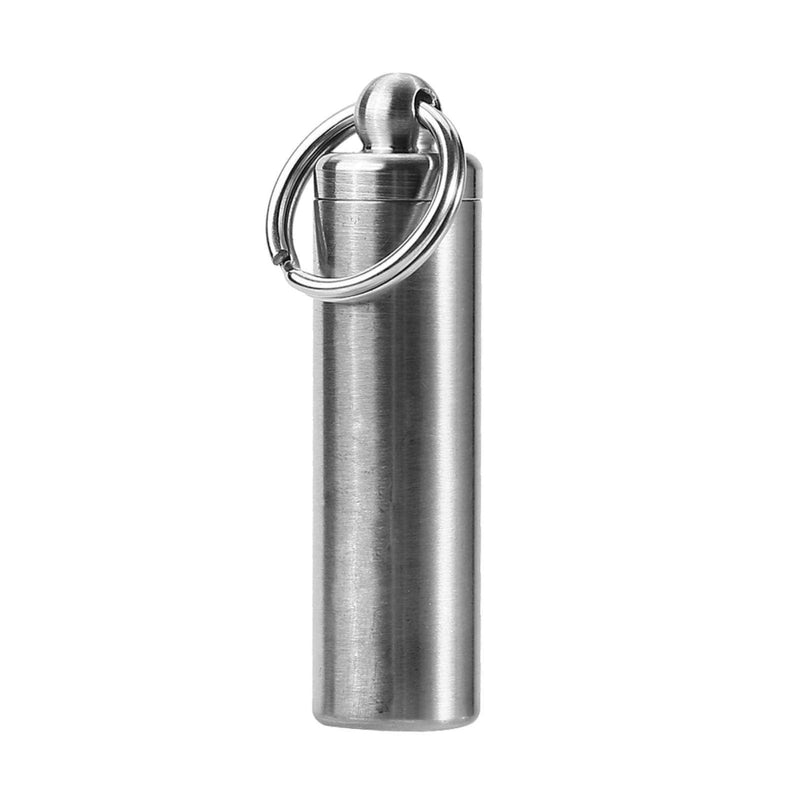 [Australia] - Mini Pill Holder Waterproof Pill Containers, Portable Pill Case, Stainless Steel Pill Box with Keychain for Outdoor Camping Traveling 