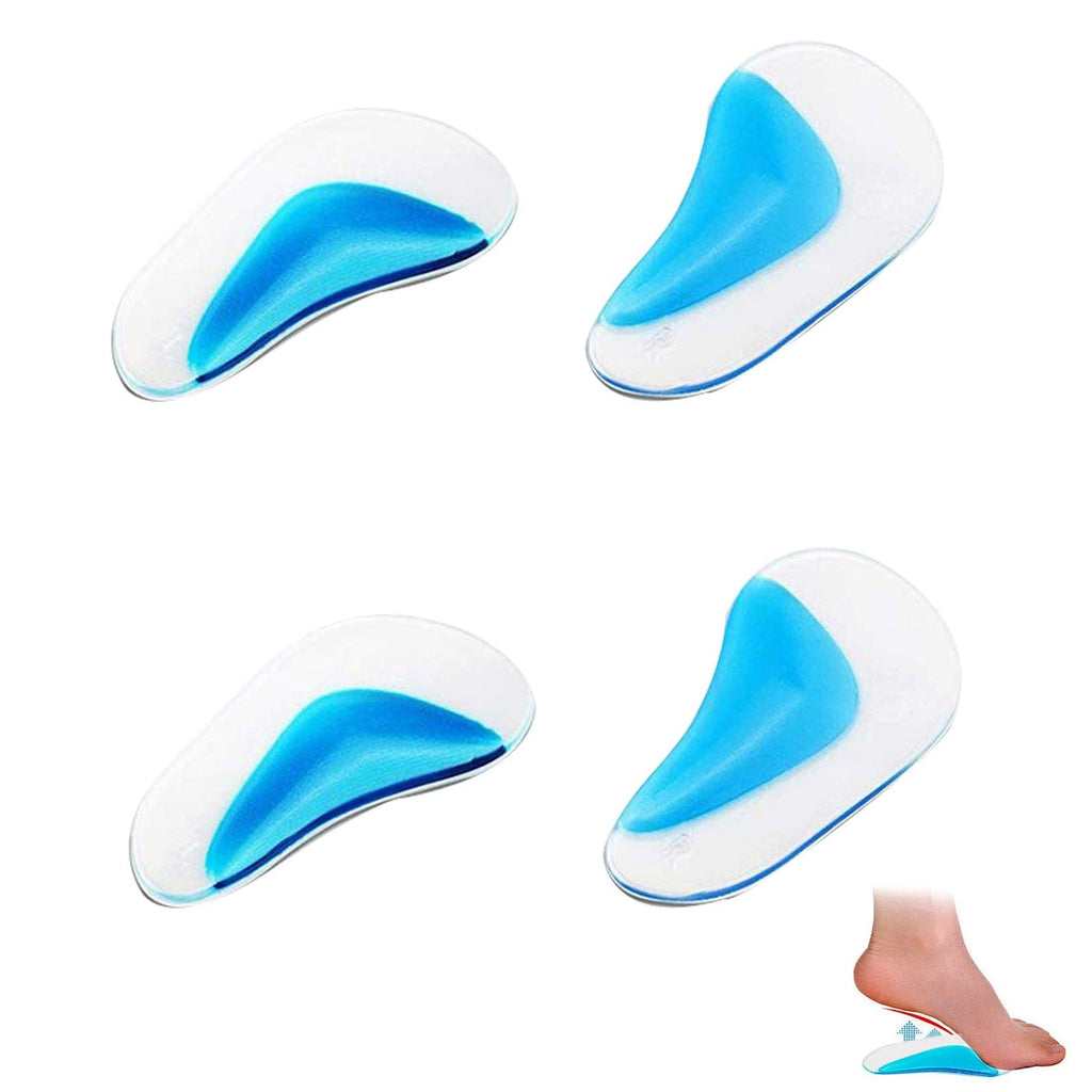 [Australia] - 2 Pairs Gel Arch Support Insoles, Silicone Orthopedic Flat Feet Orthotic Arch Support Insoles Plantar Fasciitis Shoe Arch Support Gel High Heel Inserts Cushion Pads for Women Men (Blue) 2 Pairs 