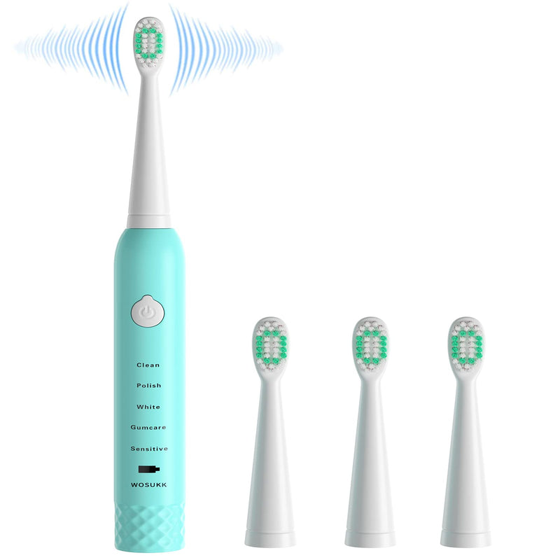 [Australia] - Sonic Electric Toothbrushes for Kids-5 Modes with Smart Timer, Waterproof USB Charging Rechargeable Ultrasonic Toothbrushes, 4 Replacement Brush Heads, Adults Power Toothbrush 