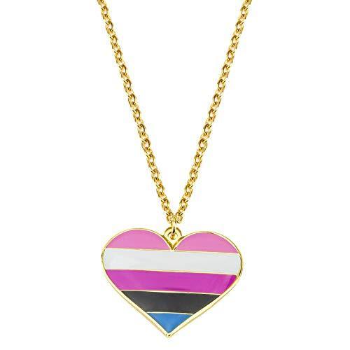 [Australia] - Fruid Pride Heart Necklace LGBT Necklace Gay Pride Gift Rainbow Pride Necklace LGBT Jewelry Pride Gift 