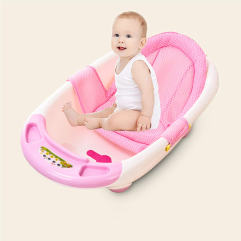 [Australia] - Upgraded Baby Bath Support Seat Baby Bath Net Newborn Shower Mesh Infant Bath Support Pad Non-Slip Bathtub Seat Support Mat Adjustable Comfortable Baby Shower Bathtub Sit Up Mesh for Infant 0-3 Years Pink(No Bathtub) 