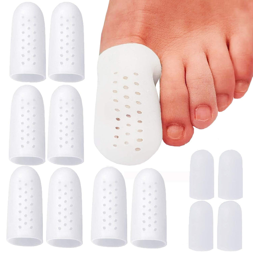 [Australia] - Footsihome 12 Pack Big Gel Toe Caps Prevents Callus, Toe Protectors Sleeves Tubes with Breathing Hole for Blisters Corns Hammer Toes Toenails Loss Friction Pain Relief 