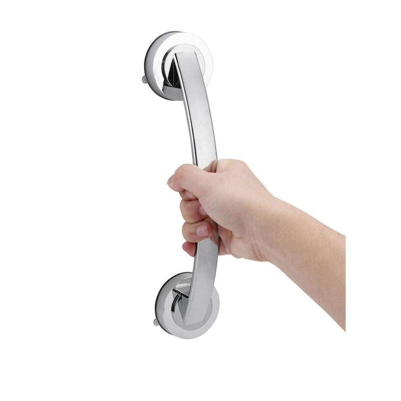 [Australia] - Suction Grab Bar, Bathroom Support Handle Anti Slip Grip Safety Handrail, Shower Grab Rail Super Suction Cup Handle for Door, Window, Cabinet-Silver Silver 