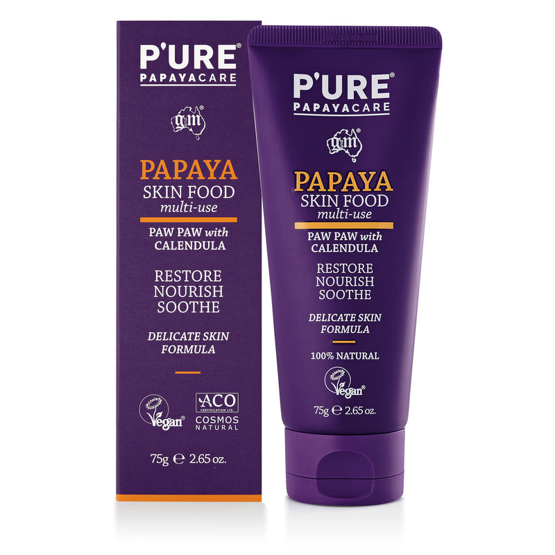 [Australia] - P'URE PAPAYA CARE Papaya Skin Food - Vegan Friendly & Cruelty Free - Award-winning Multi-use Balm with Shea Butter, PawPaw,Jojoba Oils & Calendula - 75g Purple 