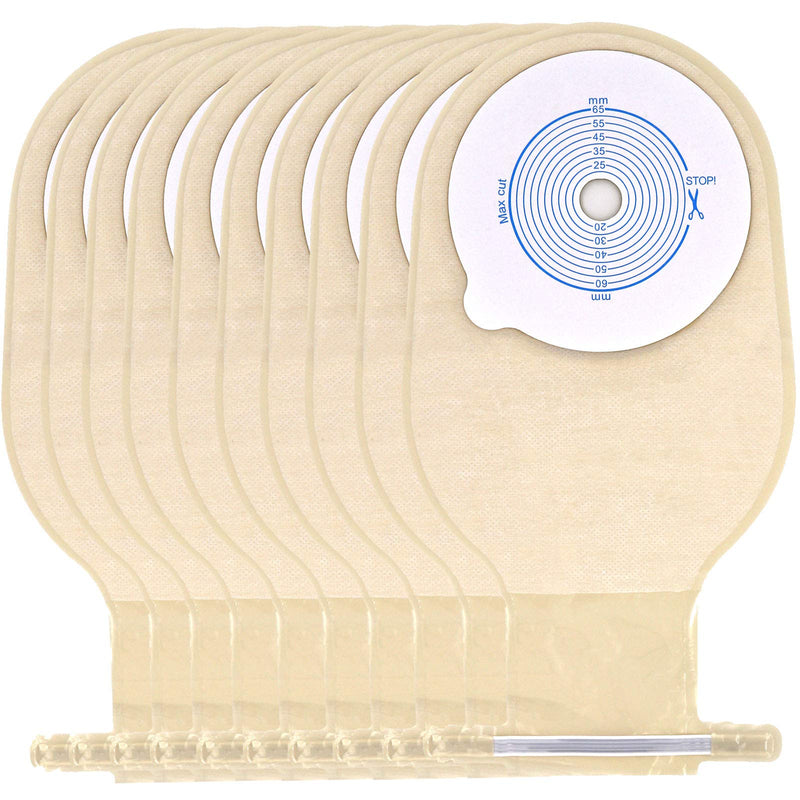 [Australia] - One Piece Ostomy Bag, Drainable Pouches Colostomy Ostomy Care Bag Incontinence Bags for Ileostomy Care Supplies, Cut to Fit 20-65MM(Pack of 10) 