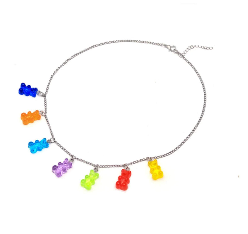 [Australia] - Gummy Bear Necklace, Sweet Charm Pendant in an Organza Gift Bag 