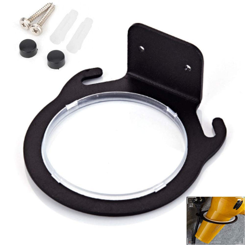 [Australia] - NganSuRong Hair Dryer Holder Wall Mount Stand Rack Bracket Shelf Bathroom Salon Storage Organizer Stainless Steel Hairdressing Dryer Hanger Black 
