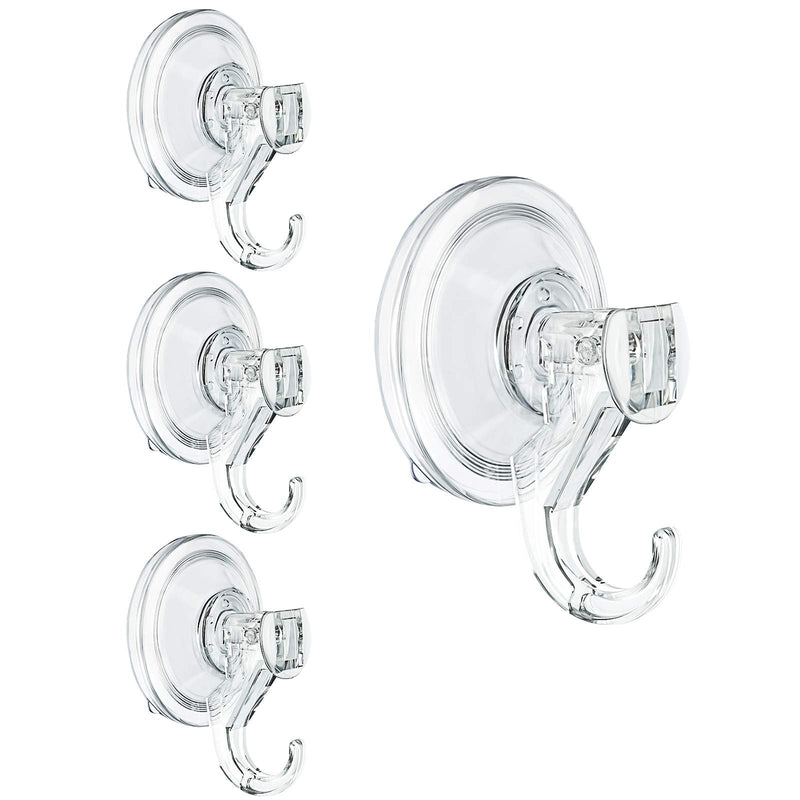 [Australia] - Suction Hooks,WOVTE 4 Packs Powerful Push and Lock Vacuum Multi-Purpose Suction Hanger Heavy Duty Max Holding 3KG for Bathroom,Kitchen Hanging Suction 