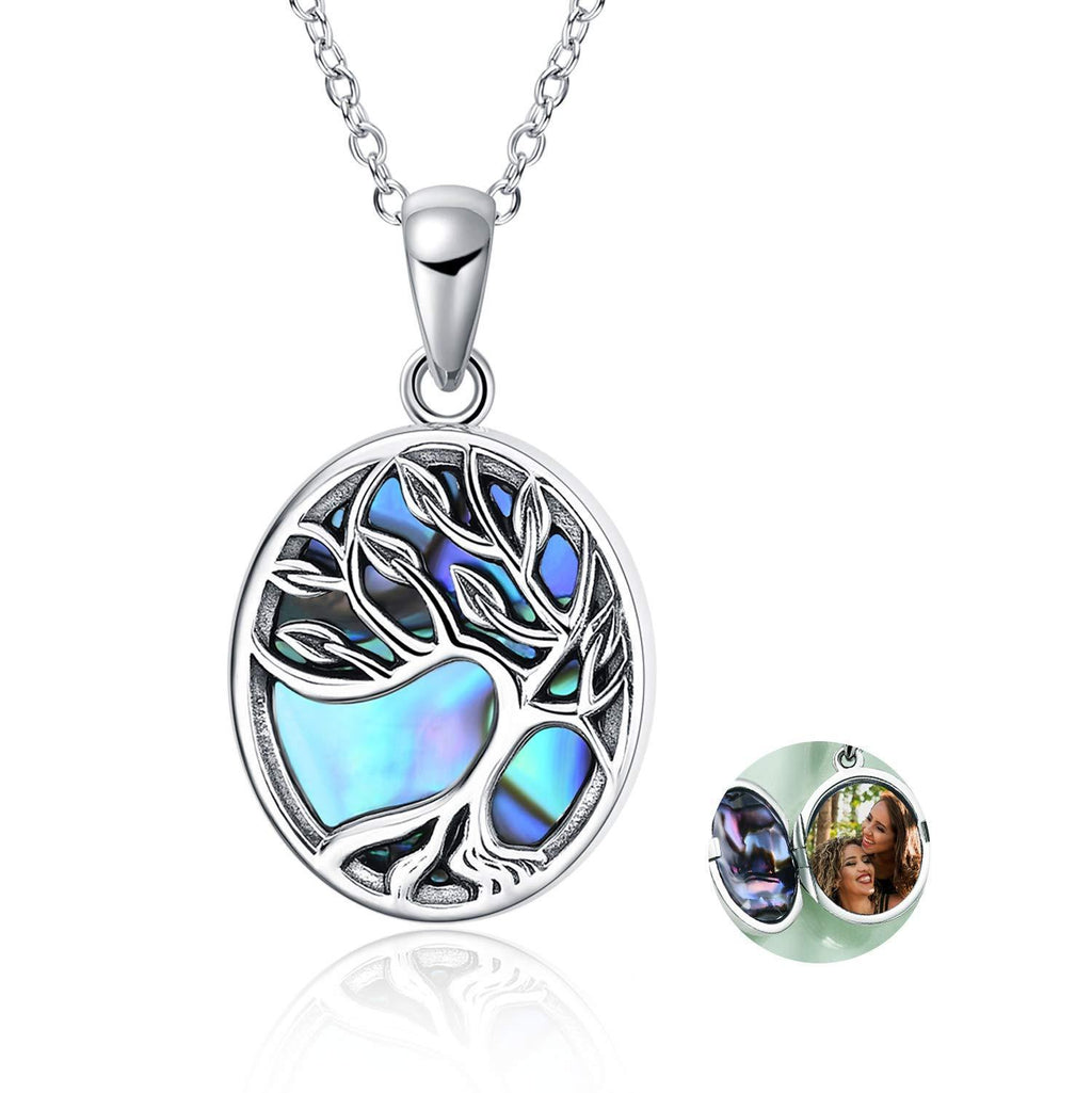 [Australia] - Tree of Life Locket Necklace Sterling Silver Locket Necklace That Holds Pictures Tree of Life Locket Pendant for Women Wife Girlfriend Style A 