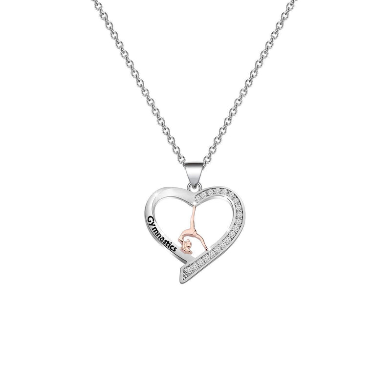 [Australia] - Gymnastist Necklace gifts Gymnast Pendant Jewelry Gymnastics Inspirational Team Gifts for Gymnast women girls 