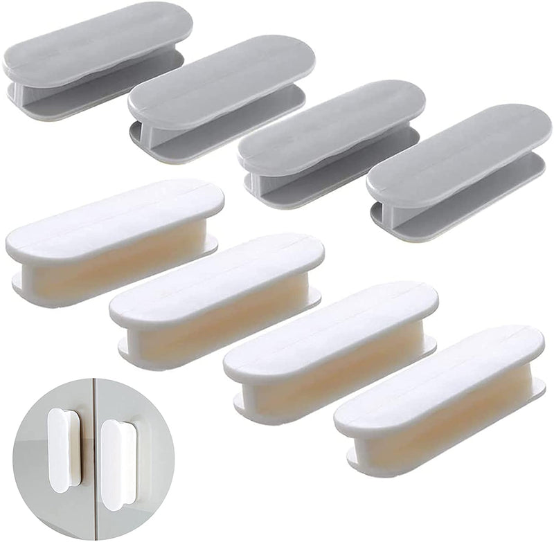 [Australia] - LYTIVAGEN 8 PCS Auxiliary Cupboard Handles Instant Self-Adhesive Cabinet Handle Drawer Handle Helper for Door Window Drawer Cupboard Cabinet Refrigerator (Gray/White) 