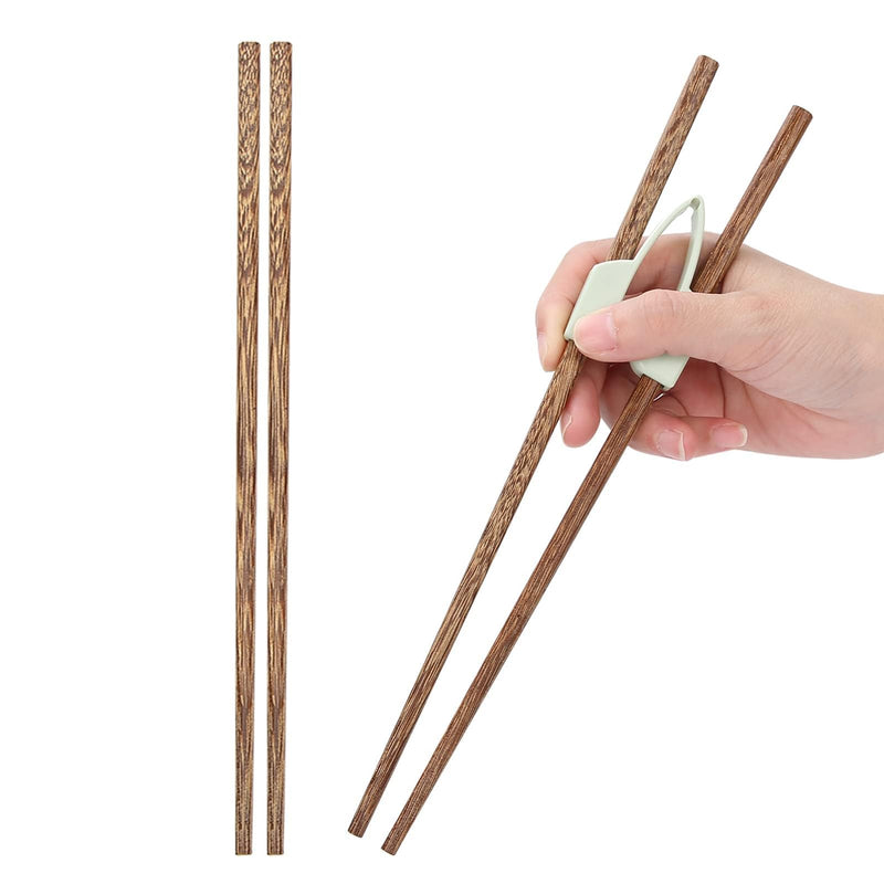 [Australia] - 2 Pairs Training Chopsticks for Adults, Wooden Reusable Anti-Shaking Chopstick Helpers Eating Aids for Kids Beginner Elderly Disabled Arthritic Hands 