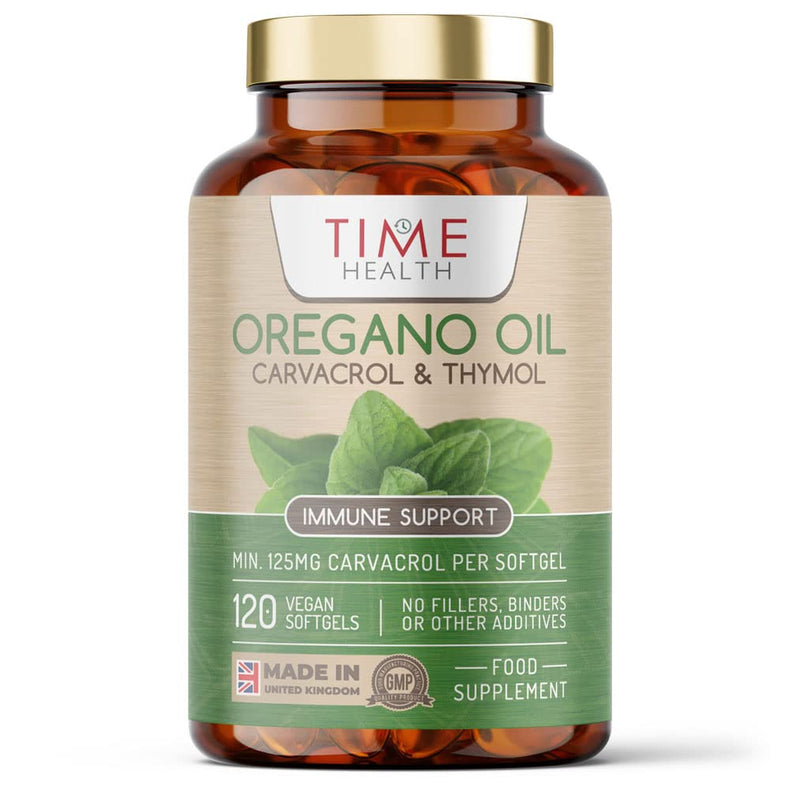 [Australia] - Oregano Oil - 120 Softgels - Vegan & Carrageenan-Free - 125mg Carvacrol per Softgel - Contains Thymol - UK Made - Zero Additives (120 Softgel Bottle) 120 Count (Pack of 1) 
