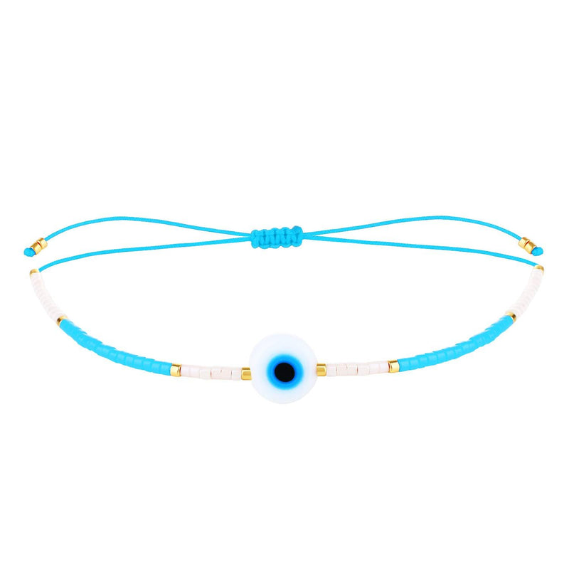 [Australia] - KELITCH Shell Miyuki Beads Bracelets Handmade Adjustable Bracelets Boho Charm Bracelets Light Blue #24D-0 