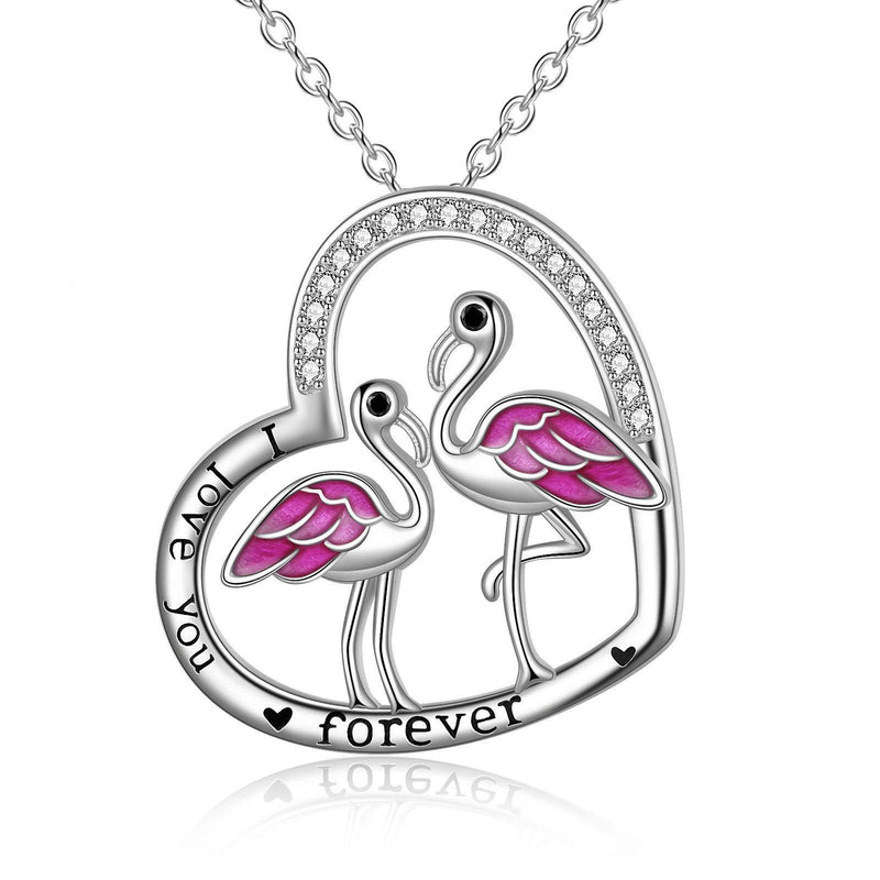 [Australia] - VONALA 925 Sterling Silver Animal Necklace Panda Flamingo Turtle Pendant Necklace Jewellery Gifts for Women Girls 