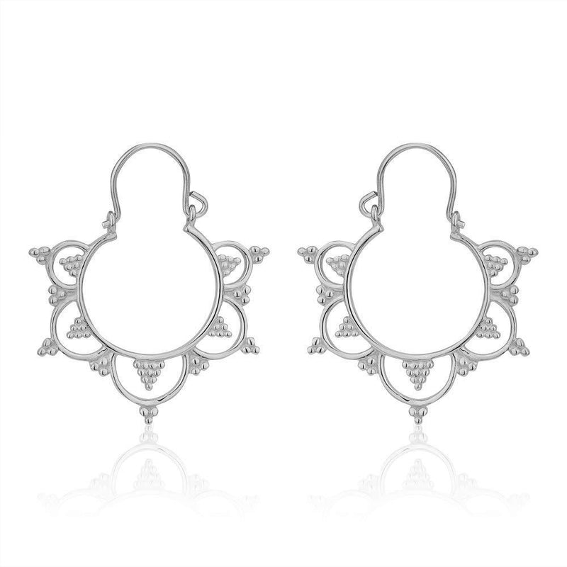 [Australia] - Vanbelle Sterling Silver Jewelry Chandelier Bali Hoop Earrings with Rhodium Plating for Women and Girls 