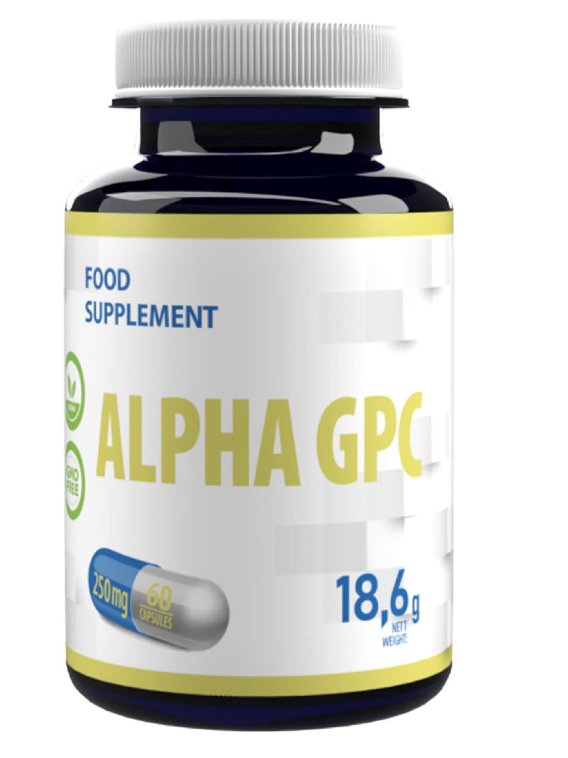 [Australia] - Alpha GPC Choline 500mg Serving 60 Vegan Capsules, Certificate of Analysis by AGROLAB Germany, High Strength Supplement, No Fillers or Bulkers, Gluten and GMO Free 