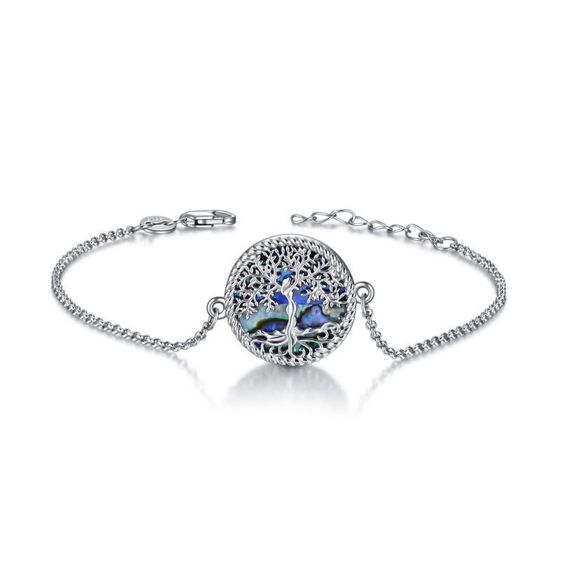 [Australia] - YAFEINI Tree of Life Bracelet 925 Sterling Silver Abalone Shell Tree of Life Bracelet Jewelry Gifts for Women 