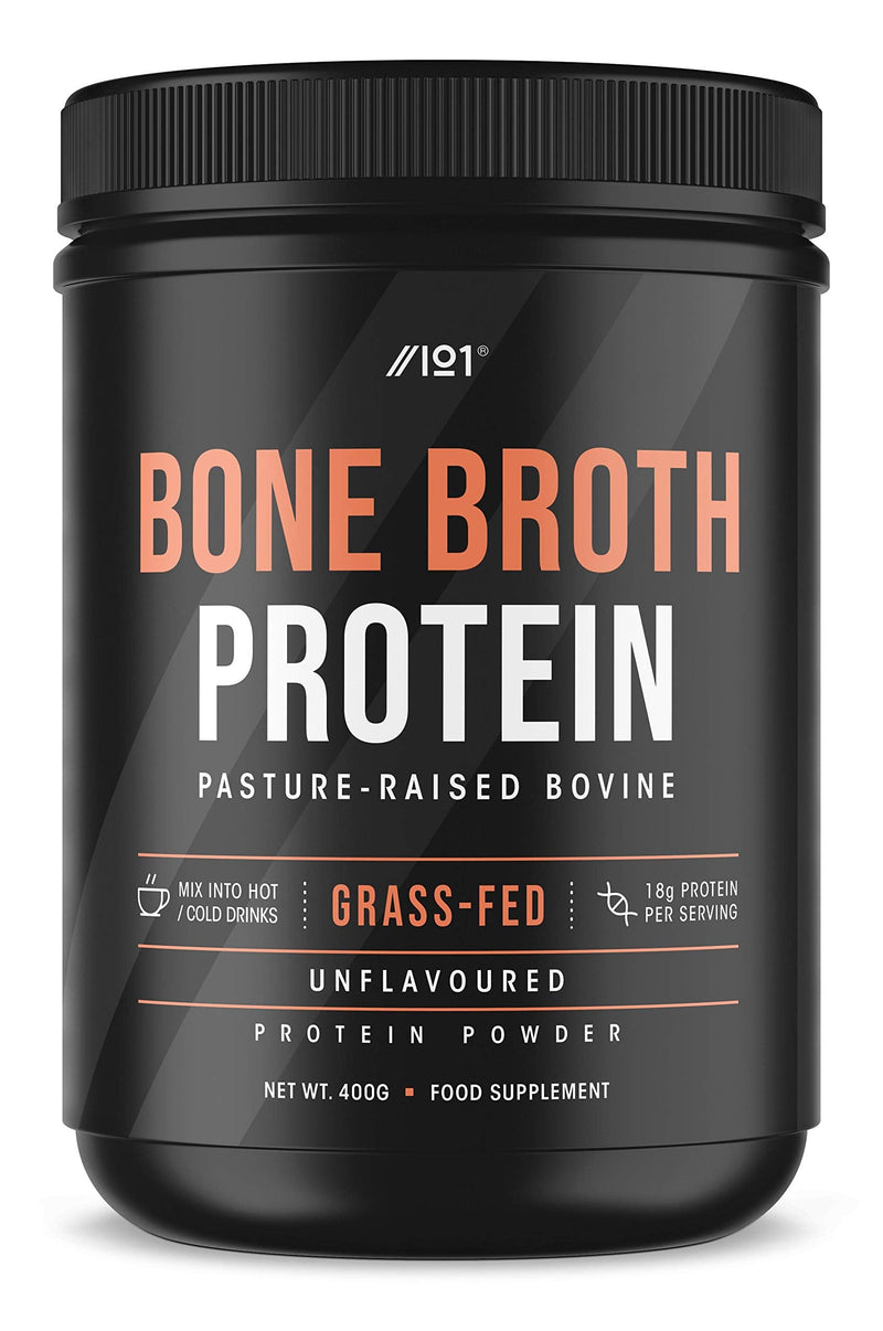 [Australia] - Bone Broth Beef Protein Powder - 400g - Unflavoured - 100% Grass-Fed & Pasture Raised Beef - Paleo & Keto Friendly, Halal & Kosher 400 g (Pack of 1) 