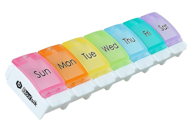 [Australia] - Pill Box Organiser – Weekly Pill Organiser for Vitamins, Supplements, and Medication for Travel, Medicine Storage Box – Premium Quality Food Grade Material 