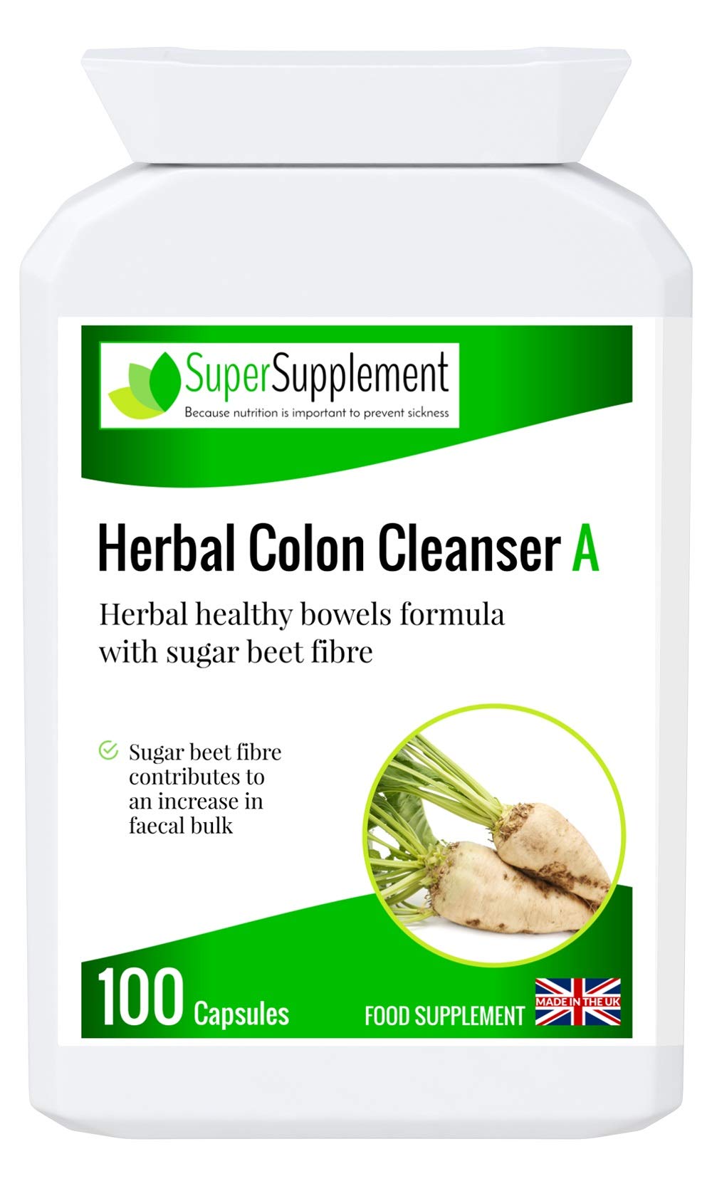 [Australia] - Herbal Colon Cleanse Detox Healthy Bowels Formula Digestion Support Supplement (100 Capsules) Sugar Beet Fiber Vitamin Suitable for Vegetarian and Vegans 