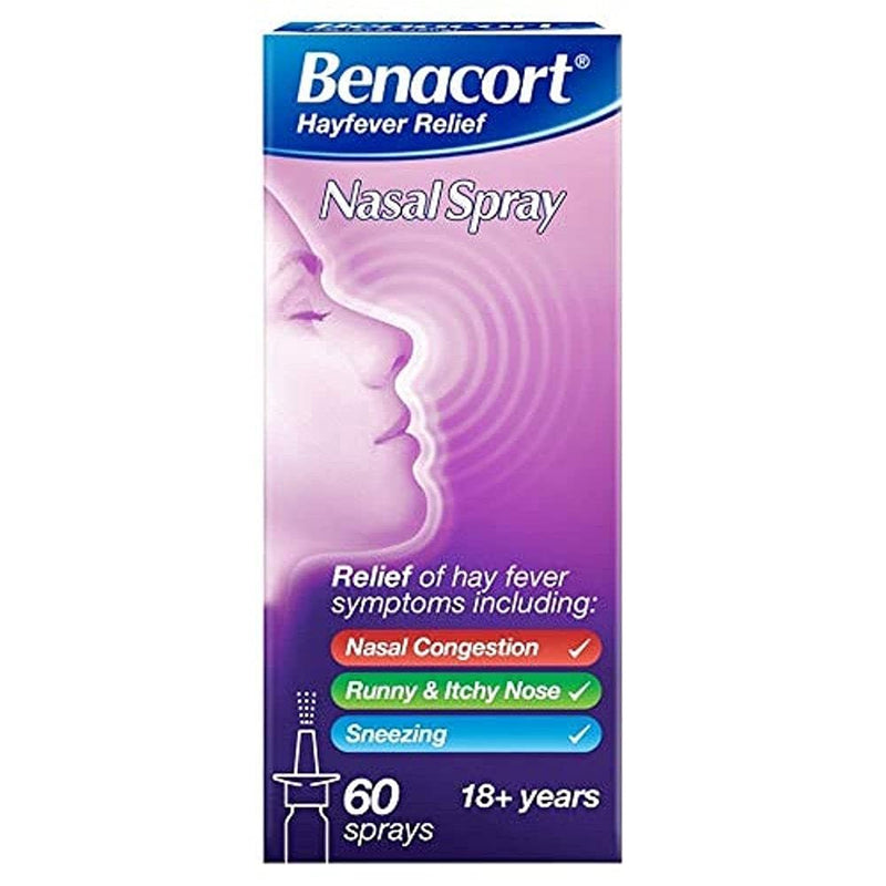 [Australia] - BENACORT® Nasal Spray – 24hr Hay Fever Relief – Alcohol Free – Fragrance Free – Budesonide Nasal Spray – 60 Sprays 