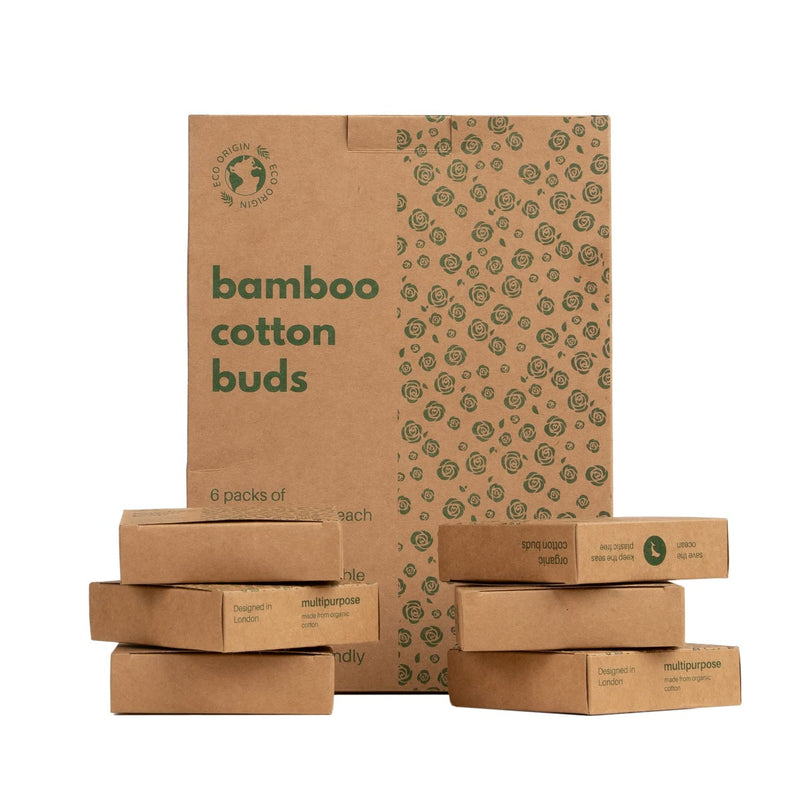 [Australia] - 600 Bamboo Cotton Buds | 100% Eco-Friendly Biodegradable | 6x100 Ear Buds Cotton… (600 Count) 