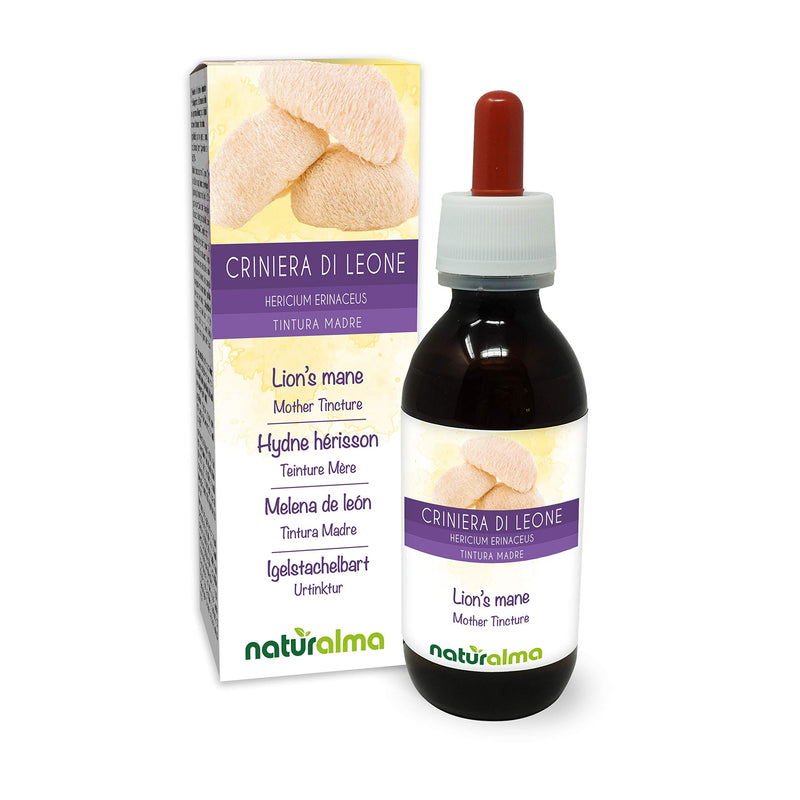 [Australia] - Lion's Mane or Monkey Head (Hericium erinaceus) Fungus or Mushroom Alcohol-Free Mother Tincture Naturalma | Liquid Extract Drops 120 ml | Food Supplement | Vegan 120 ml (Pack of 1) 