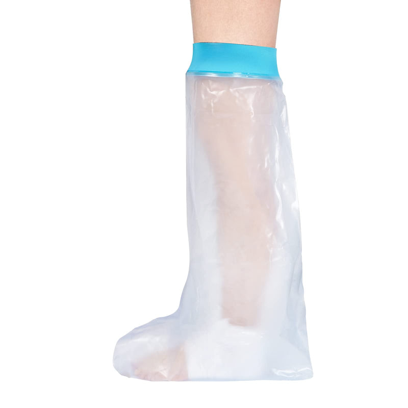 [Australia] - EVERCRYO Waterproof Adult Short Leg Cast Cover for Shower, Bath - Reusable Cast and Bandage Protector - Watertight Protection for Broken Short Leg, Ankle, Foot (Blue) 
