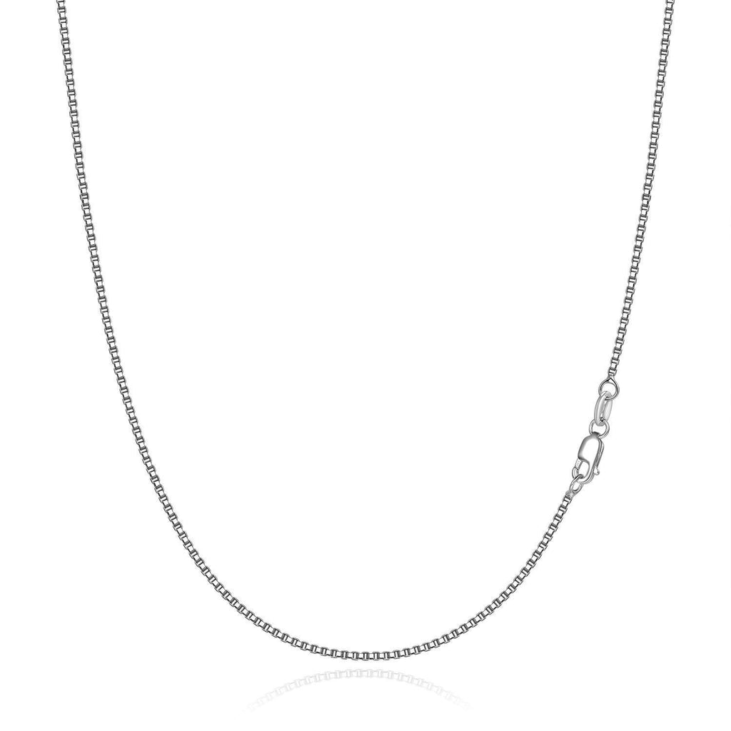 [Australia] - 925 Sterling silver Box Chain Necklace 16-30 inches Options Thin 1.0mm Italian Necklaces White Gold Plated Hypoallergenic Jewellery 30.0 Millimetres 