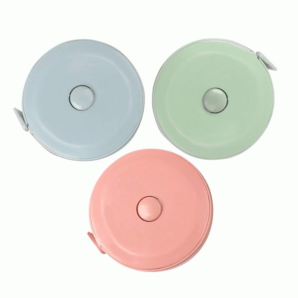 [Australia] - jlon 3 Pieces Soft Tape Measure for Body, Double Scale Soft Tape Round Tape Measure 150CM 60inch for Clothes (Green+Blue+Pink) 