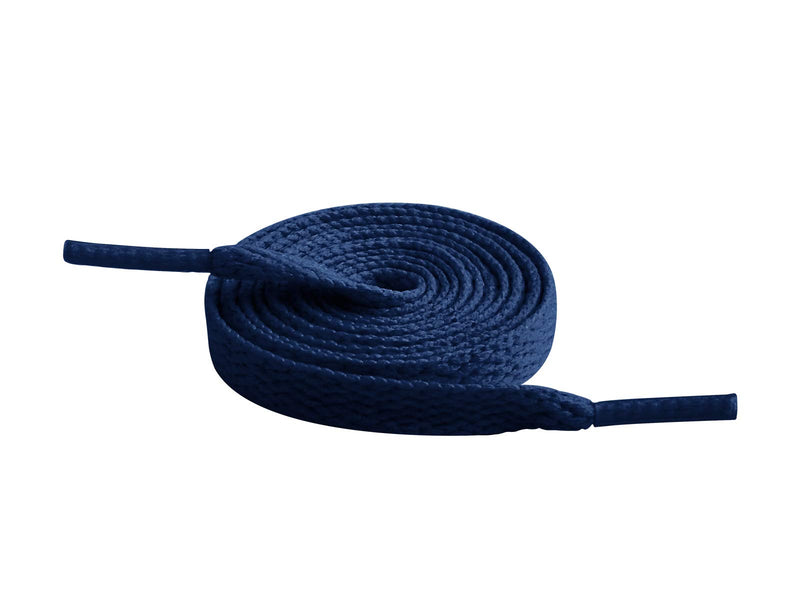 [Australia] - Knixmax [1Pair, 2Pairs]Strong Round/Flat Shoe Laces for Walking Shoes Hiking Boots Running Trainers Sneakers Multiple Colours & Lengths 90cm-1 pair Flat Blue 