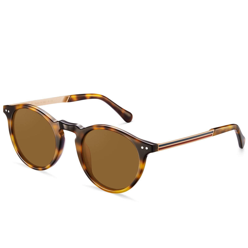 [Australia] - Carfia Polarised Womens Sunglasses Vintage UV400 Protection Acetate Frame 48mm-tortoise Frame 