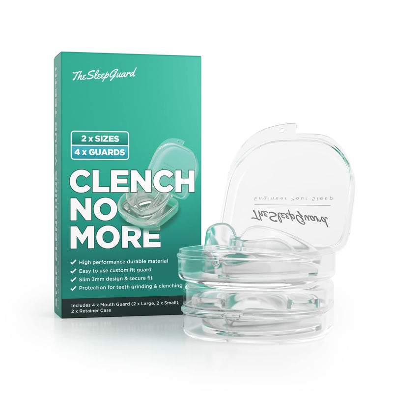 [Australia] - TheSleepGuard Mouth Guard for Teeth Grinding [Pack of 4] Best Gum Shield for Grinding Teeth & Clenching at Night | Mouth Guard for Sleeping, Bruxism & TMJ Relief | Night Guard for Adults & Kids 