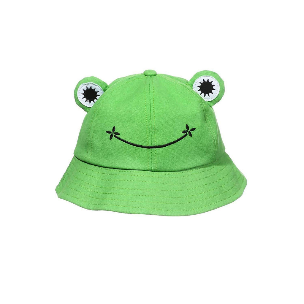 [Australia] - genenic Frog Bucket Hat for Men & Women,Cotton Vacation Fishing Cap Sun Hat Cartoon Cap green 