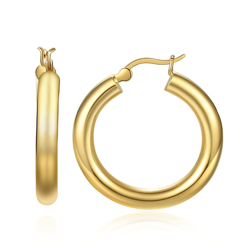 [Australia] - 18K Gold Plated Hoop Earrings Fashion Jewelry Hypoallergenic Lightweight Wearable Small Hoop Earrings Suitable For Women Birthday Graduation Valentine's Day Gift… 