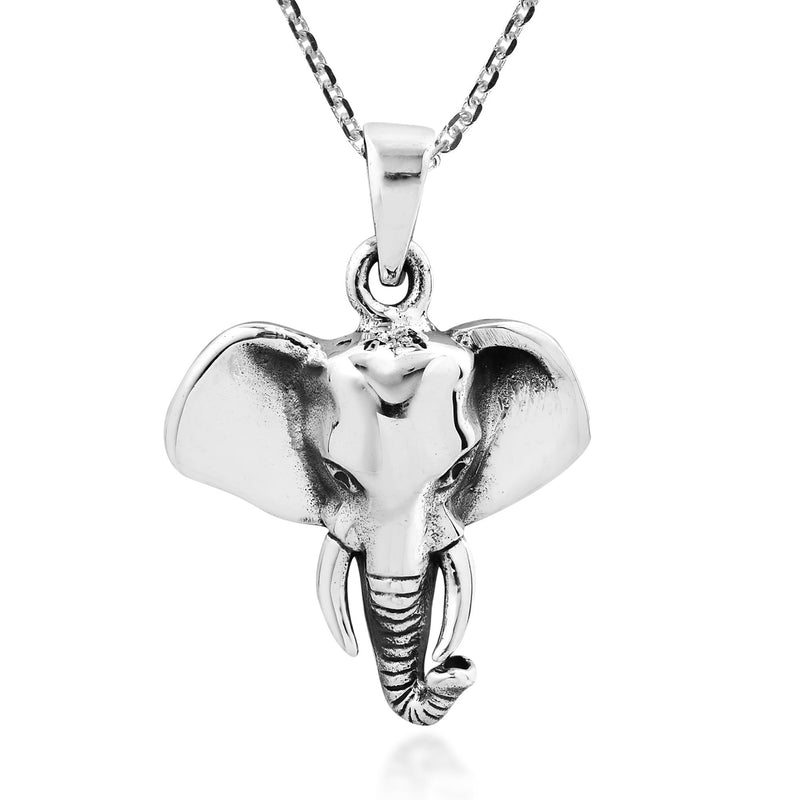 [Australia] - Safari Elephant Head .925 Sterling Silver Necklace 