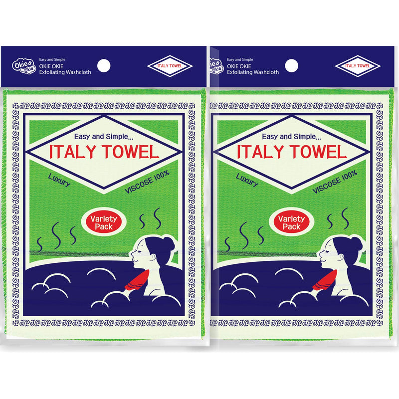 [Australia] - [ 8PCS ] Korean Asian Exfoliating Washcloth Italy Towel - Scrubbing Cloth for Removing Dead Skin Callus, Cleaning Pores and Reducing Acne Breakout and Blackhead (01. Green 4pcs + Green 4pcs) 01. Green 4pcs + Green 4pcs 
