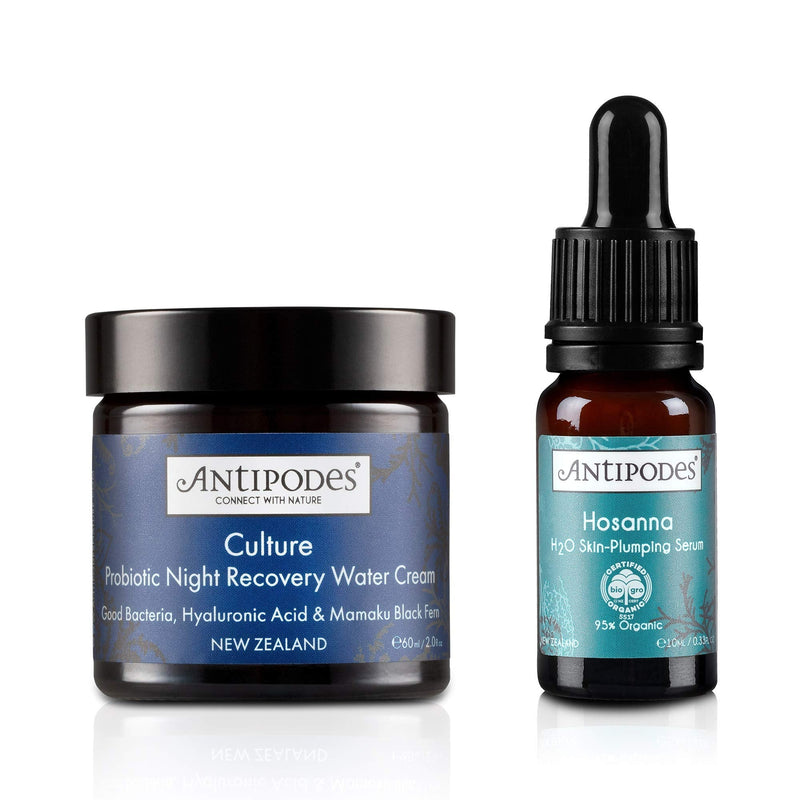 [Australia] - Antipodes Culture Probiotic Night Recovery Water Cream 60ml + FREE Mini Hosanna Serum, Rose, 204 gram 