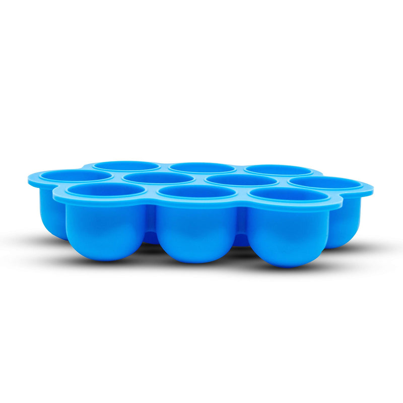 [Australia] - Callowesse© Baby Food Storage Tray with Lid. Reusable Silicone Food Freezer Container for Baby Food, Ice Cubes, Breast Milk. BPA Free & Dishwasher Safe (Blue) Blue 