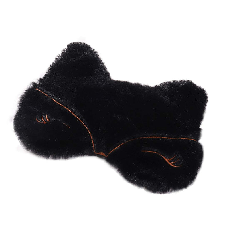 [Australia] - Laahoem Animal Sleep Eye Mask Cute Funny 3D Soft Fluffy Cartoon Eye Mask for Sleeping Travel Breathable Eyeshade Mask Kids Adult Women Fox Black 