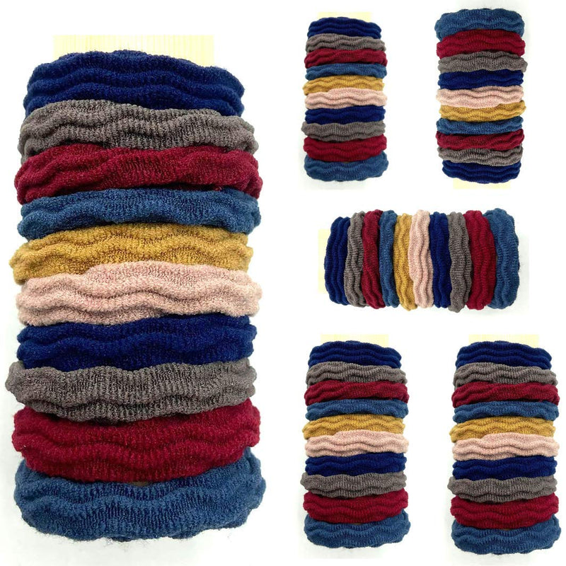 [Australia] - 60 Pieces Endless Seamless Hair Bobbles Girls School Hair Accessories Womens Hair Ties (Autumn Textured) Autumn Textured 