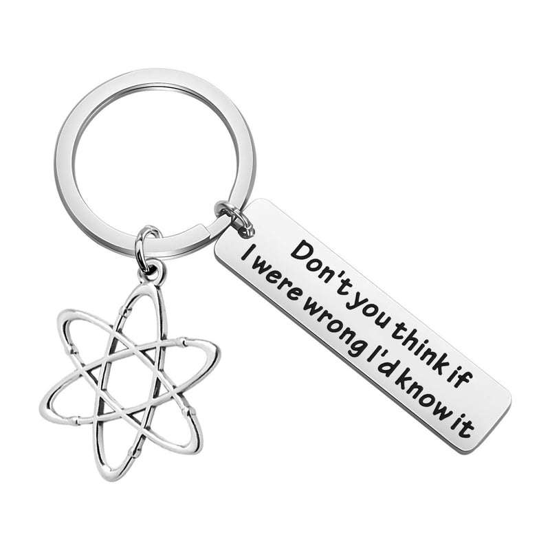 [Australia] - KEYCHIN The Big Bang Theory TV Show Jewellery Don't You Think If I were Wrong I'd Know It Keychain with Linear Atom TBBT Fans Gifts Wrong I'd Know It k 