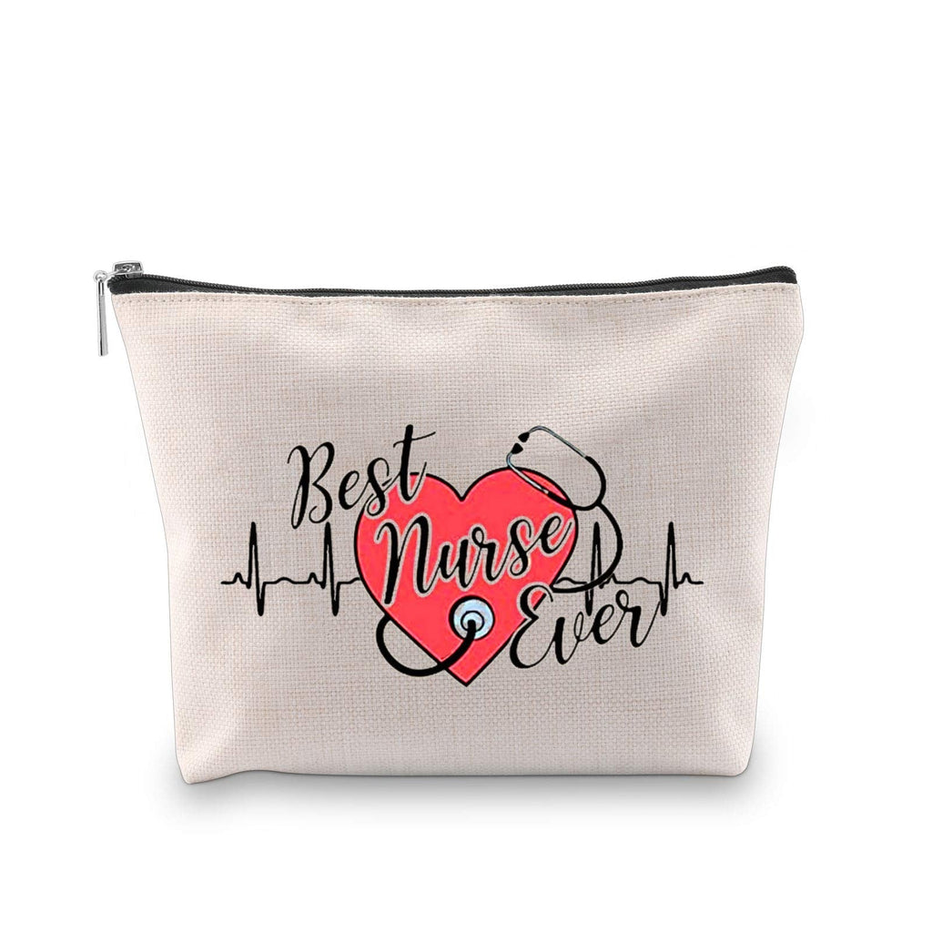 [Australia] - Best Nurse Ever Makeup Bag Nurse Gifts Nurse Makeup Pouch Nursing Student Gifts Nurse Cosmetic Bag Travel Bag Nurse Appreciation Gifts Graduation Gifts (Best Nurse Ever Bag) Best Nurse Ever Bag 