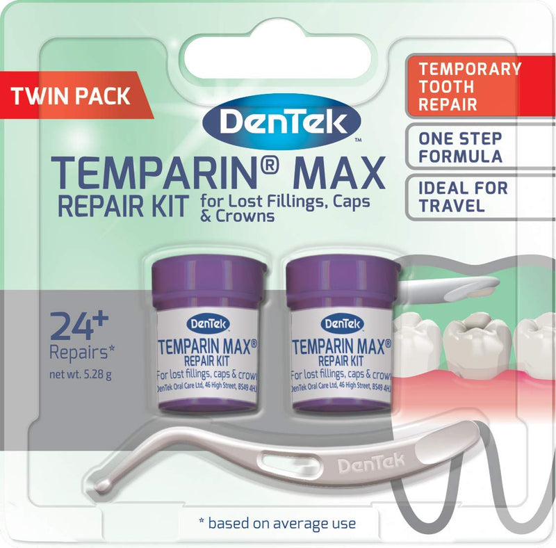 [Australia] - DenTek Temparin Max Home Dental Repair Kit Twin Pack for repairing lost fillings and loose caps, crowns or inlays - 24+ Repairs 