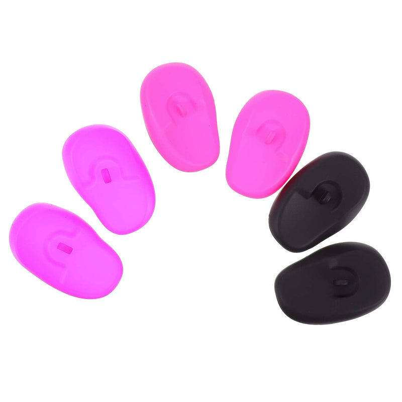[Australia] - Lurrose 6pc Silicone Ear Cover Protector Shield Hairdressing Dye Coloring Bathing Spa Shower Caps Waterproof Ear Protection Random Color 
