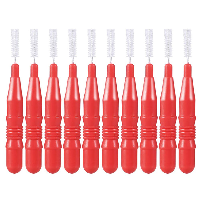 [Australia] - Interdental Brush Toothpick Tooth Flossing Picks Oral Dental Hygiene Cleaning Brush Oral Care Floss Teeth Tool (3mm Red, 50Pcs/1 Pack) 