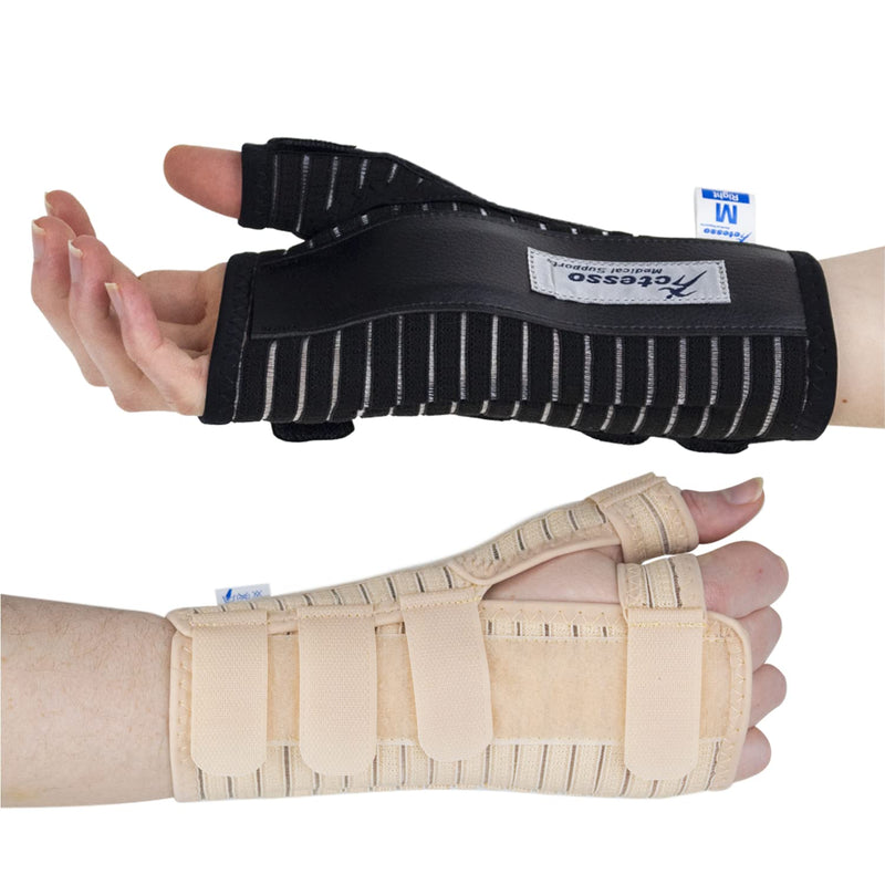 [Australia] - Actesso Breathable Wrist Thumb Support Splint - Relief for Wrist & Thumb Injuries, Scaphoid Fractures and Sprains (L, Right Hand, Beige) L (Pack of 1) 