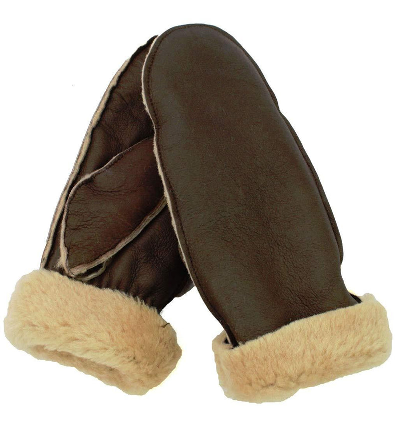 [Australia] - Ladies Sheepskin Mittens In Chocolate/Cream (Medium) 
