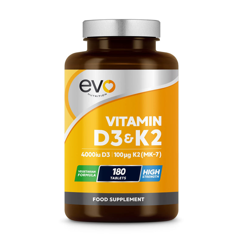 [Australia] - Vitamin D3 4000iu & Vitamin K2 100ug (MK7) - 180 Vitamin D3 K2 Vegetarian Tablets - 6 Month Supply - High Strength D3 and K2 Vitamin - Vitamin D K2 Supplement - Made in The UK 